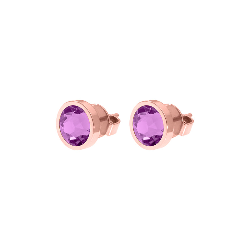 Canino Stud Earring 0.35" - Rose Gold Crystal Orchid Ignite