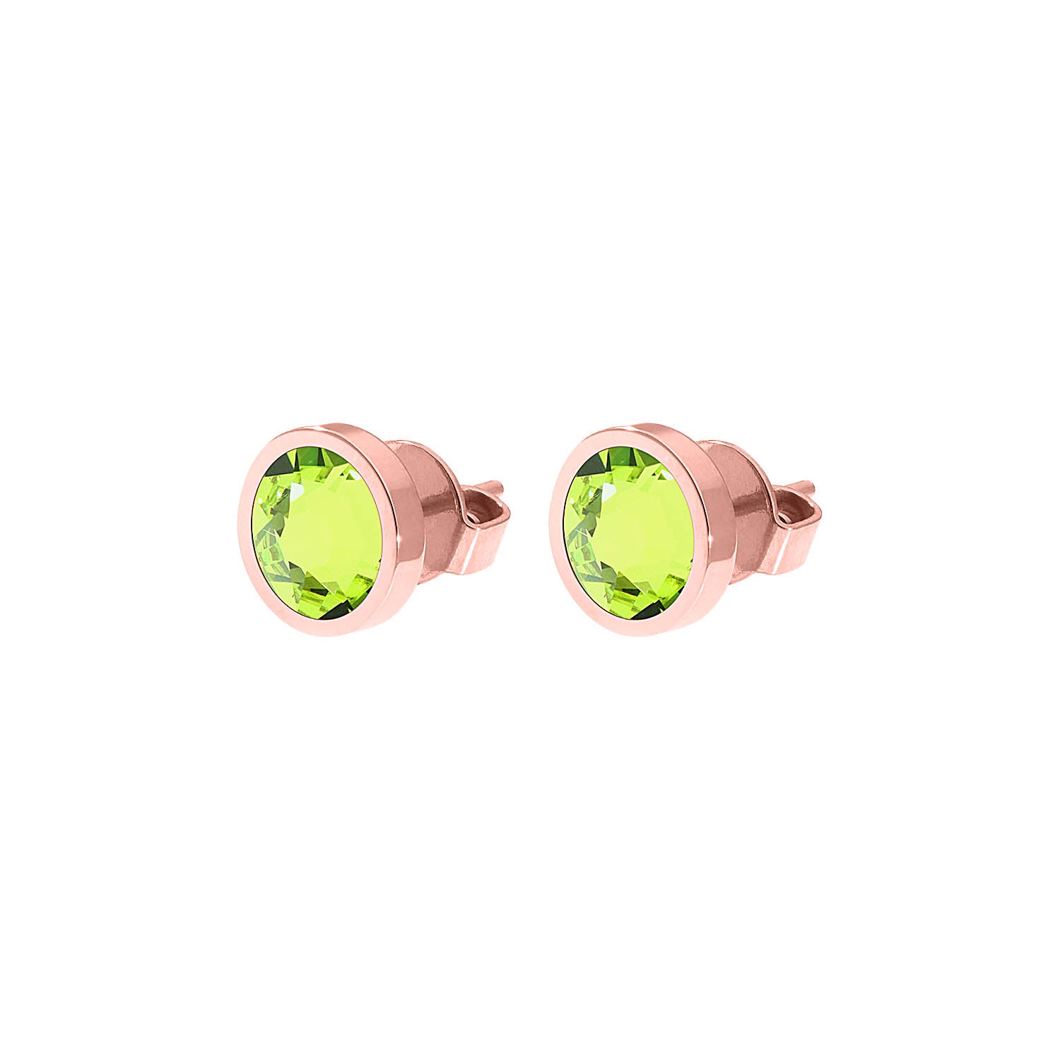 Canino Stud Earring 0.35" - Rose Gold Citrus Green
