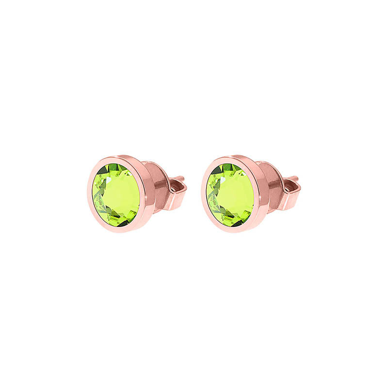 Canino Stud Earring 0.35" - Rose Gold Citrus Green