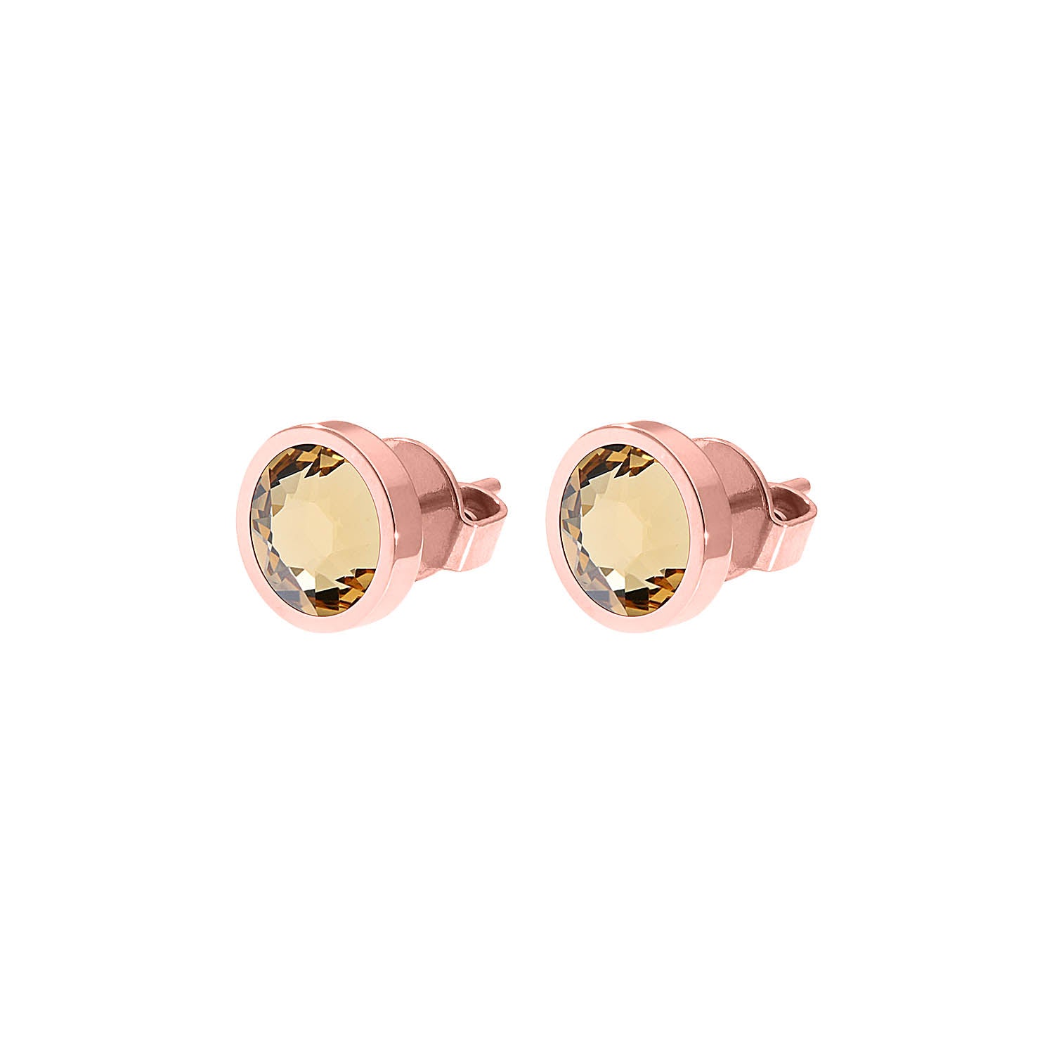 Canino Stud Earring 0.35" - Rose Gold light colorado topaz