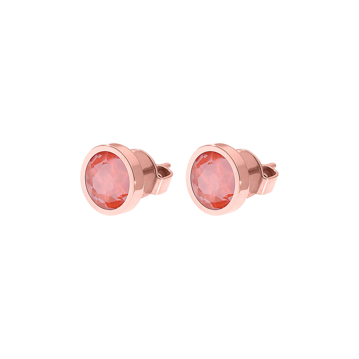 Canino Stud Earring 0.35" - Rose Gold crystal maroon ignite