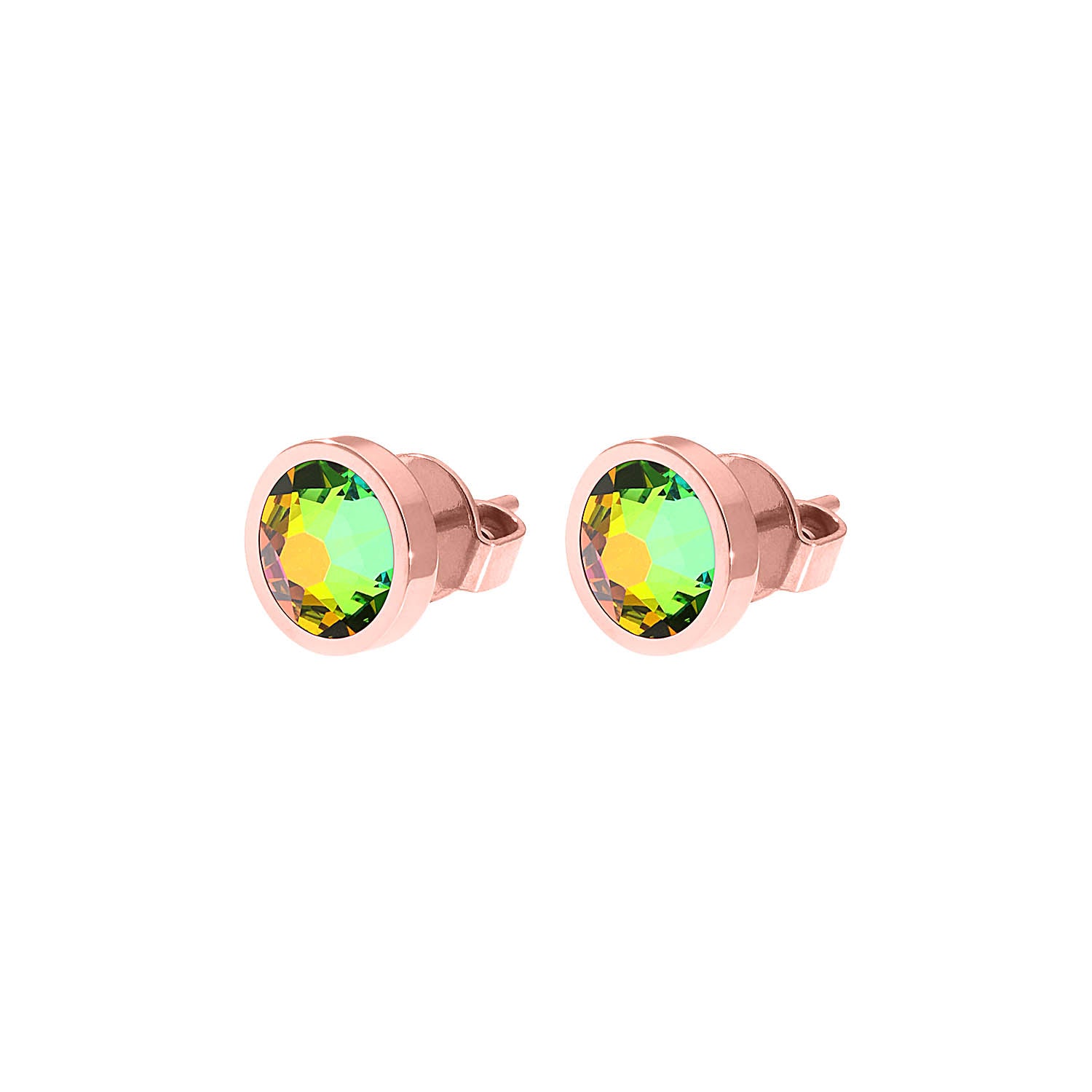 Canino Stud Earring 0.35" - Rose Gold Crystal Vitrail Medium