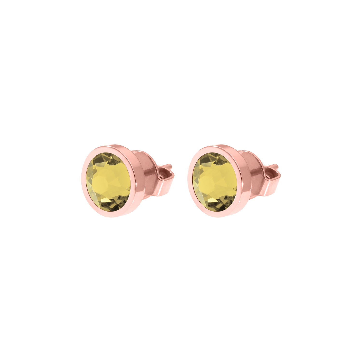 Canino Stud Earring 0.35" - Rose Gold Recreated Dark Jonquil