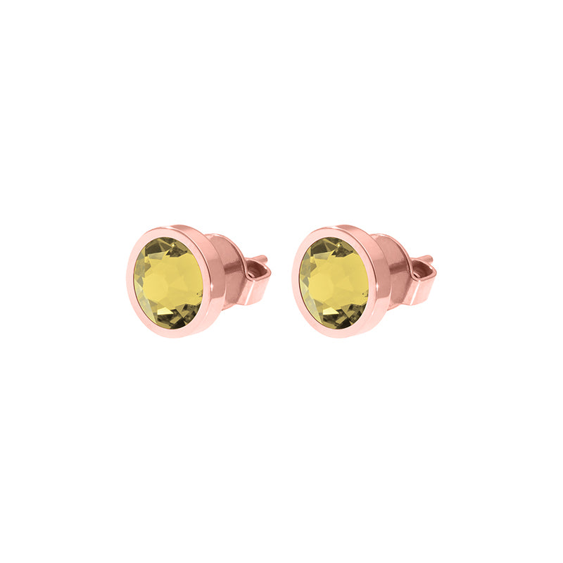 Canino Stud Earring 0.35" - Rose Gold Recreated Dark Jonquil