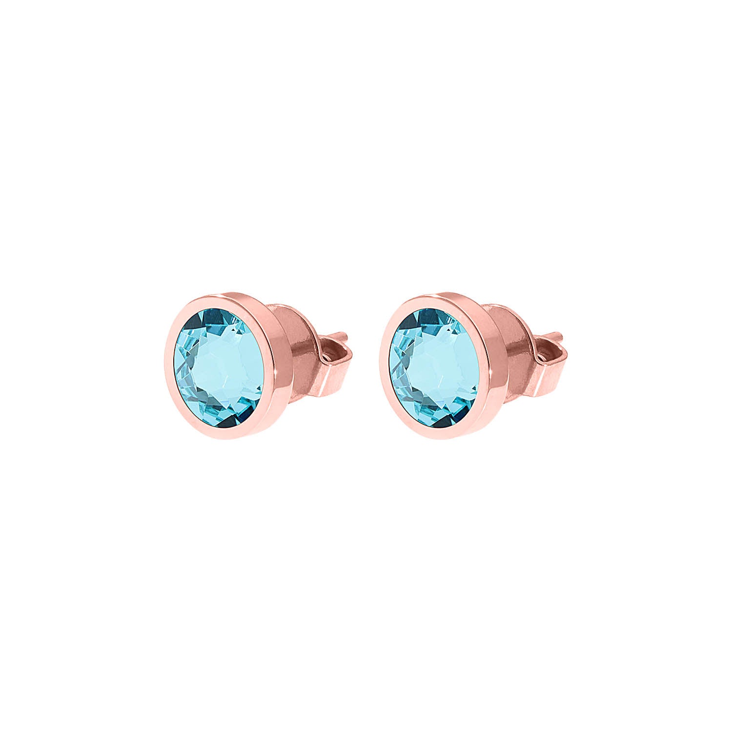 Canino Stud Earring 0.35" - Rose Gold Light Turquoise