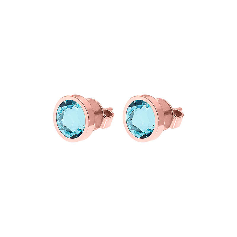 Canino Stud Earring 0.35" - Rose Gold Light Turquoise