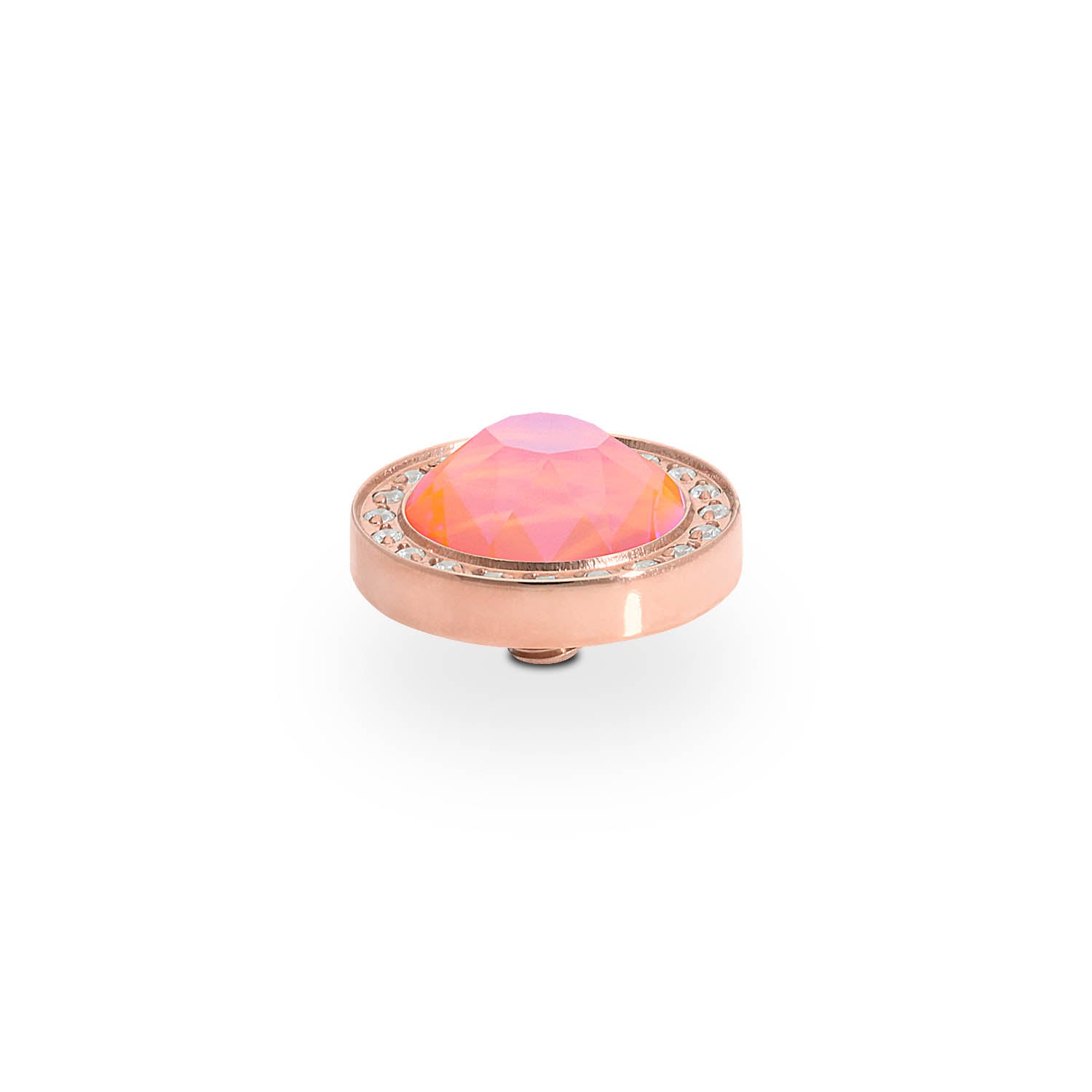 Canino Deluxe Top 0.41" - Rose Gold crystal orange glow delite