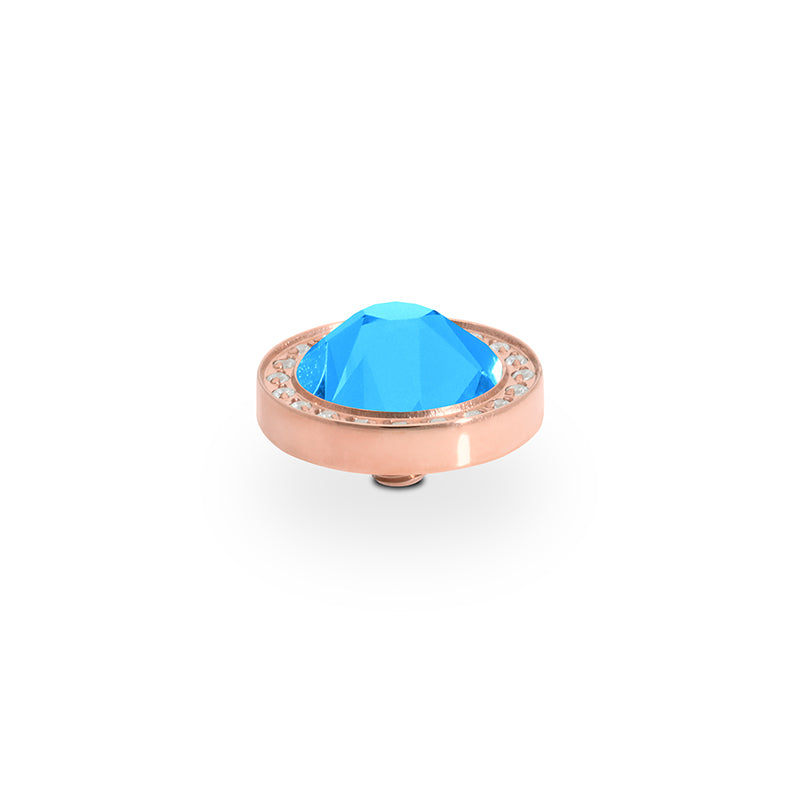 Canino Deluxe Top 0.41" - Rose Gold Crystal Electric Blue Ignite