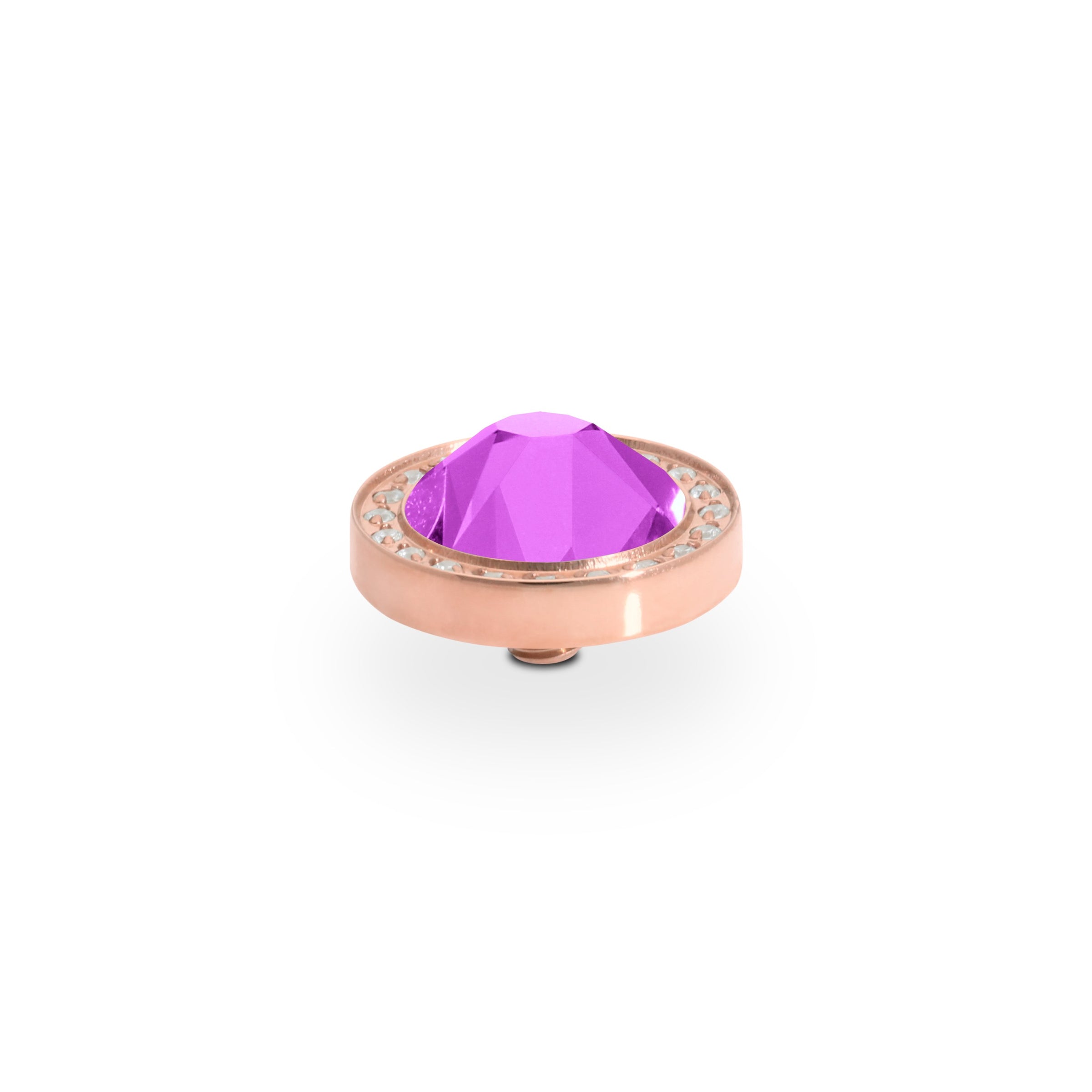 Canino Deluxe Top 0.41" - Rose Gold Crystal Electric Violet Ignite
