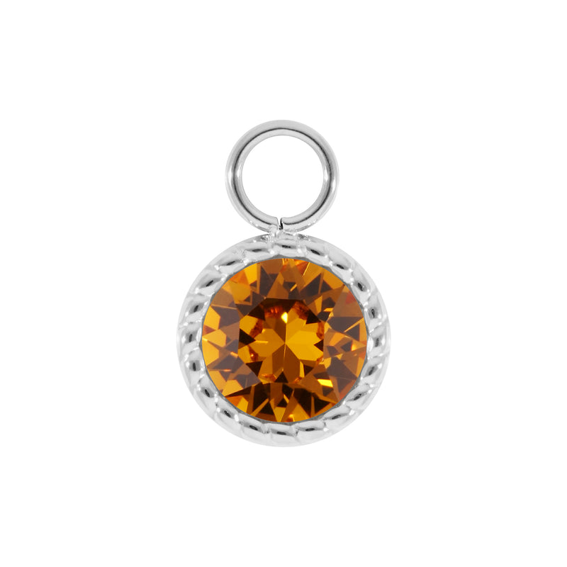 Bocconi Charm 0.43" - Silver Topaz
