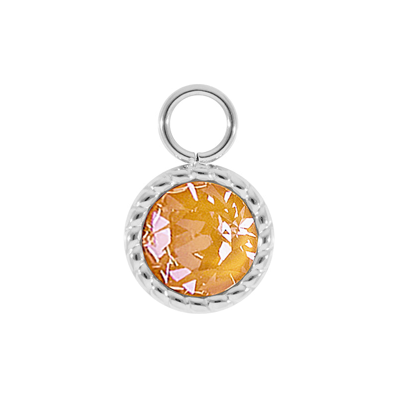 Bocconi Charm 0.43" - Silver Crystal Mango Ignite
