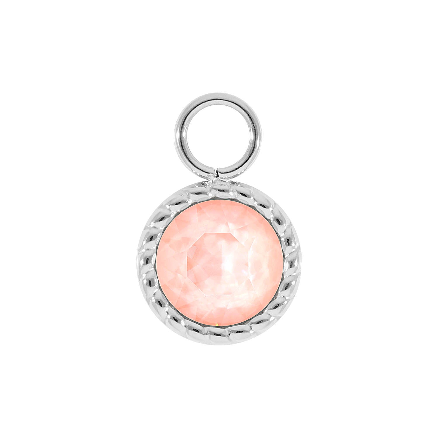 Bocconi Charm 0.43" - Silver Crystal Flamingo Ignite