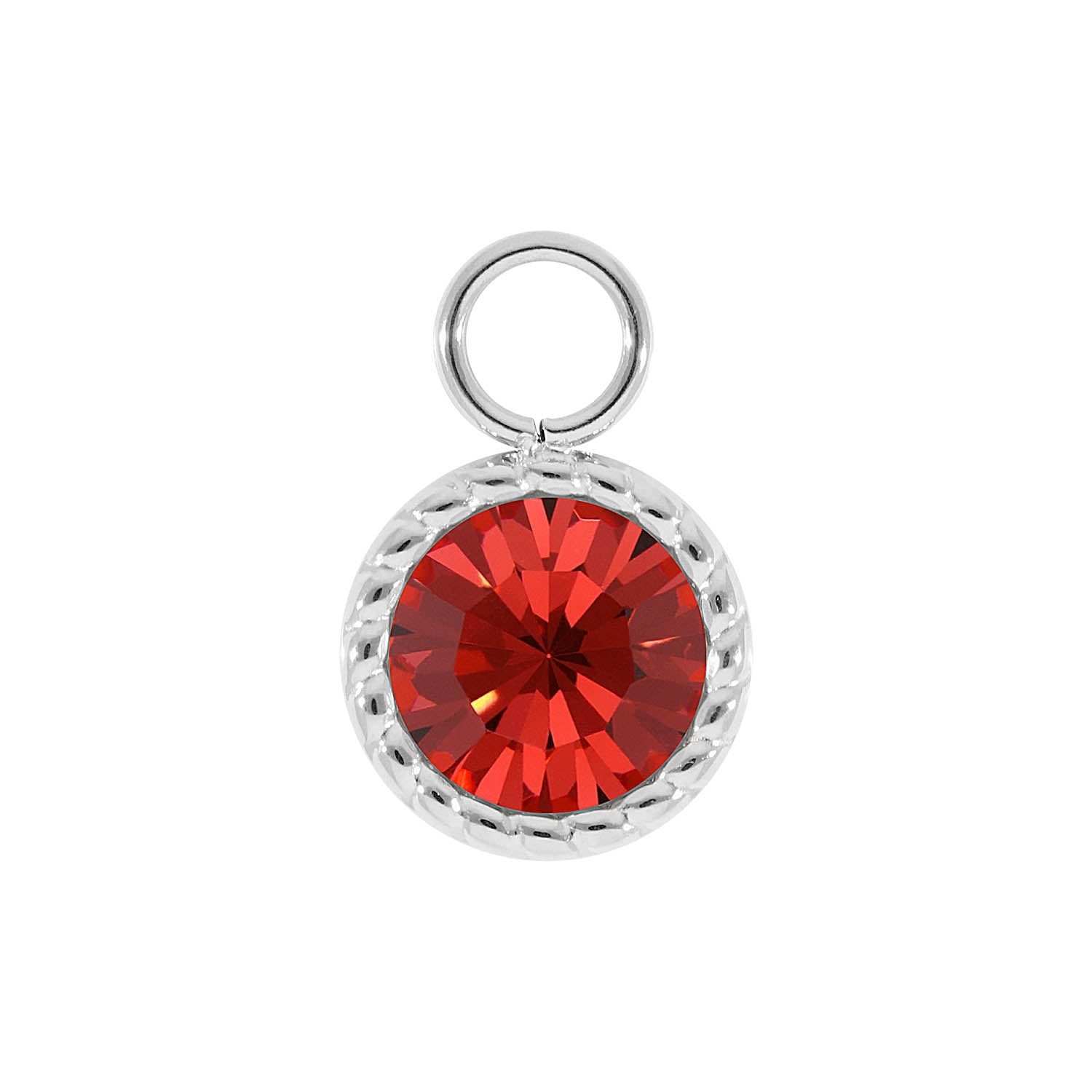 Bocconi Charm 0.43" - Silver padparadscha