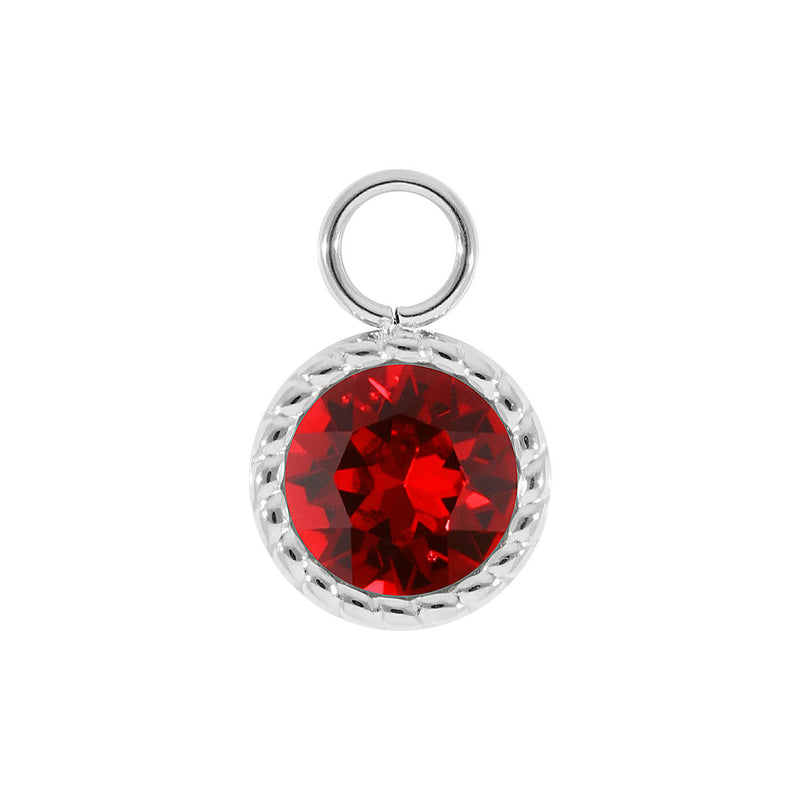 Bocconi Charm 0.43" - Silver scarlet