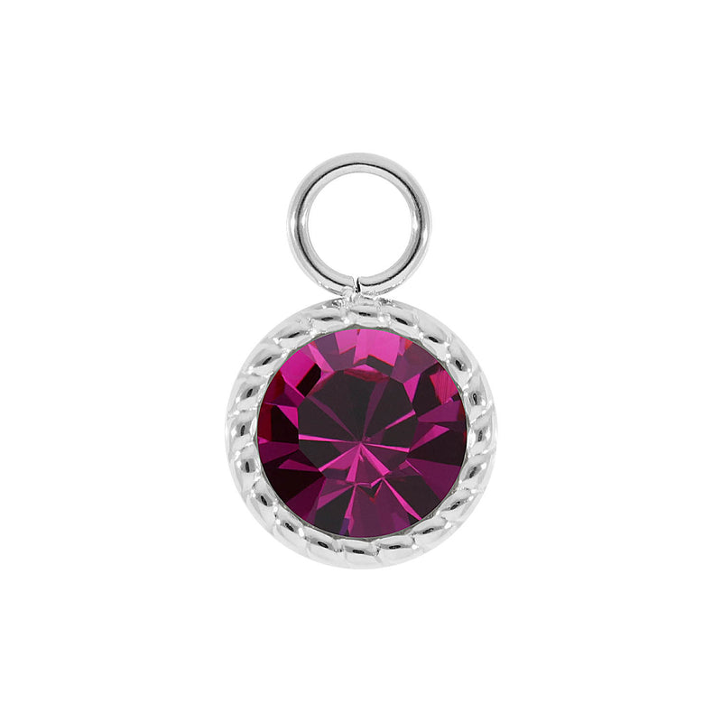 Bocconi Charm 0.43" - Silver fuchsia