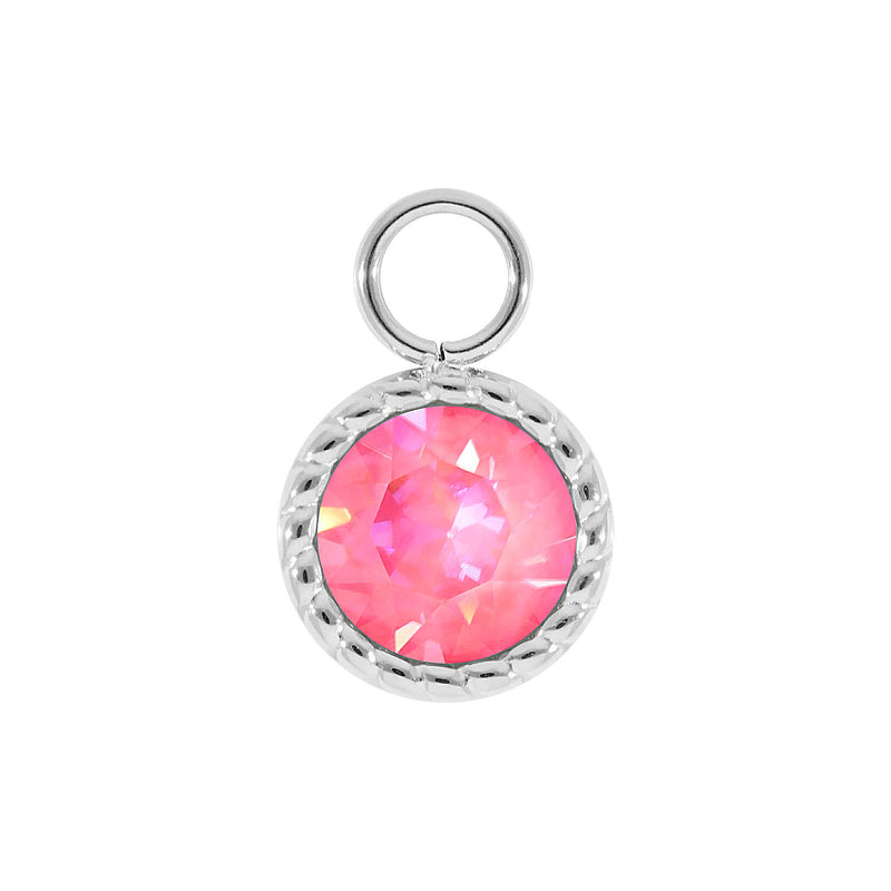 Bocconi Charm 0.43" - Silver lotus pink delite