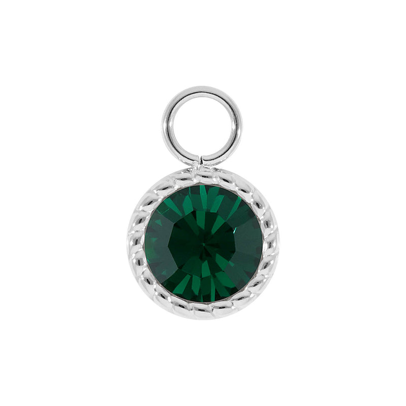 Bocconi Charm 0.43" - Silver emerald