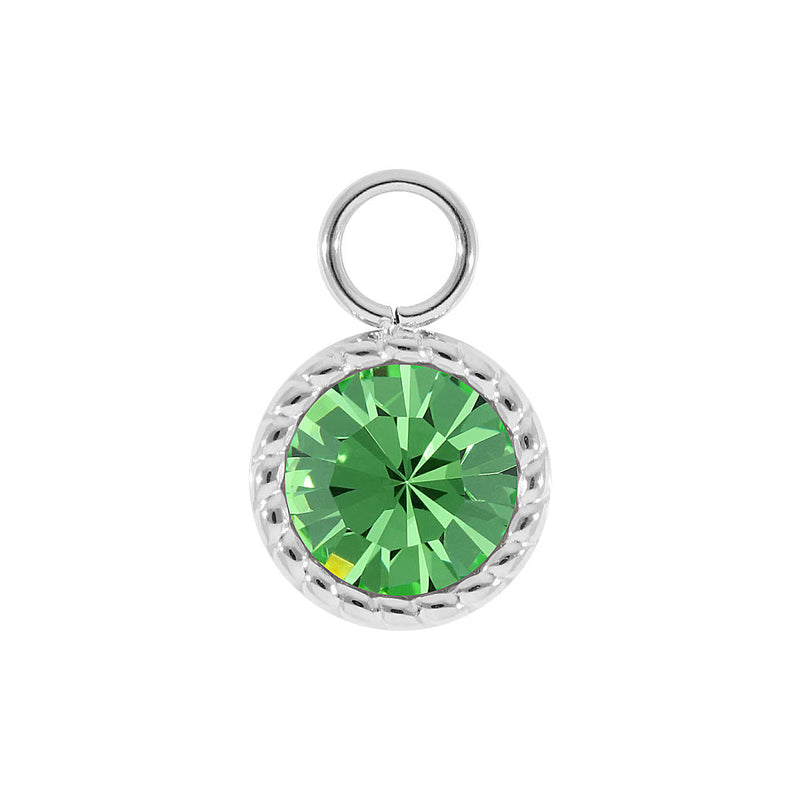 Bocconi Charm 0.43" - Silver peridot