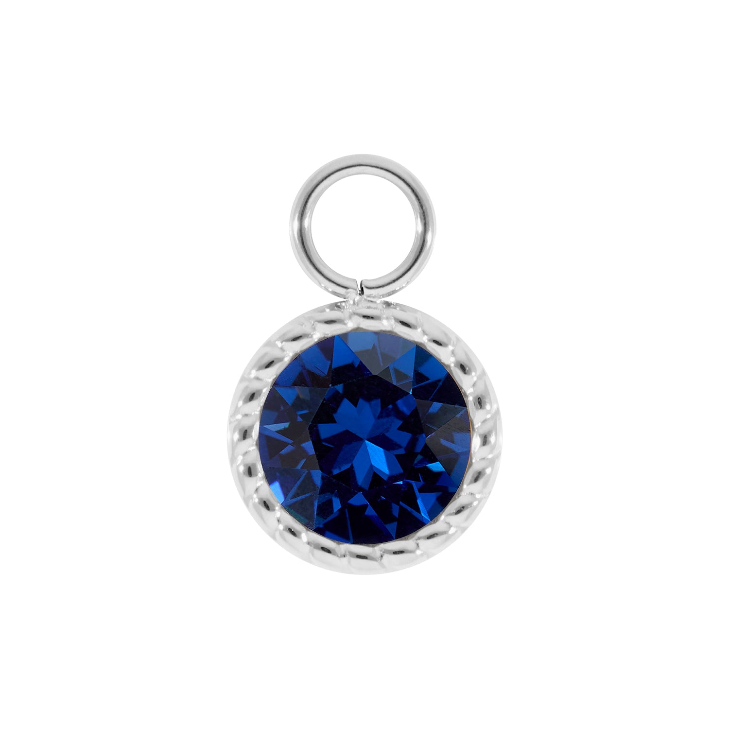 Bocconi Charm 0.43" - Silver ReCreated Dark Sapphire