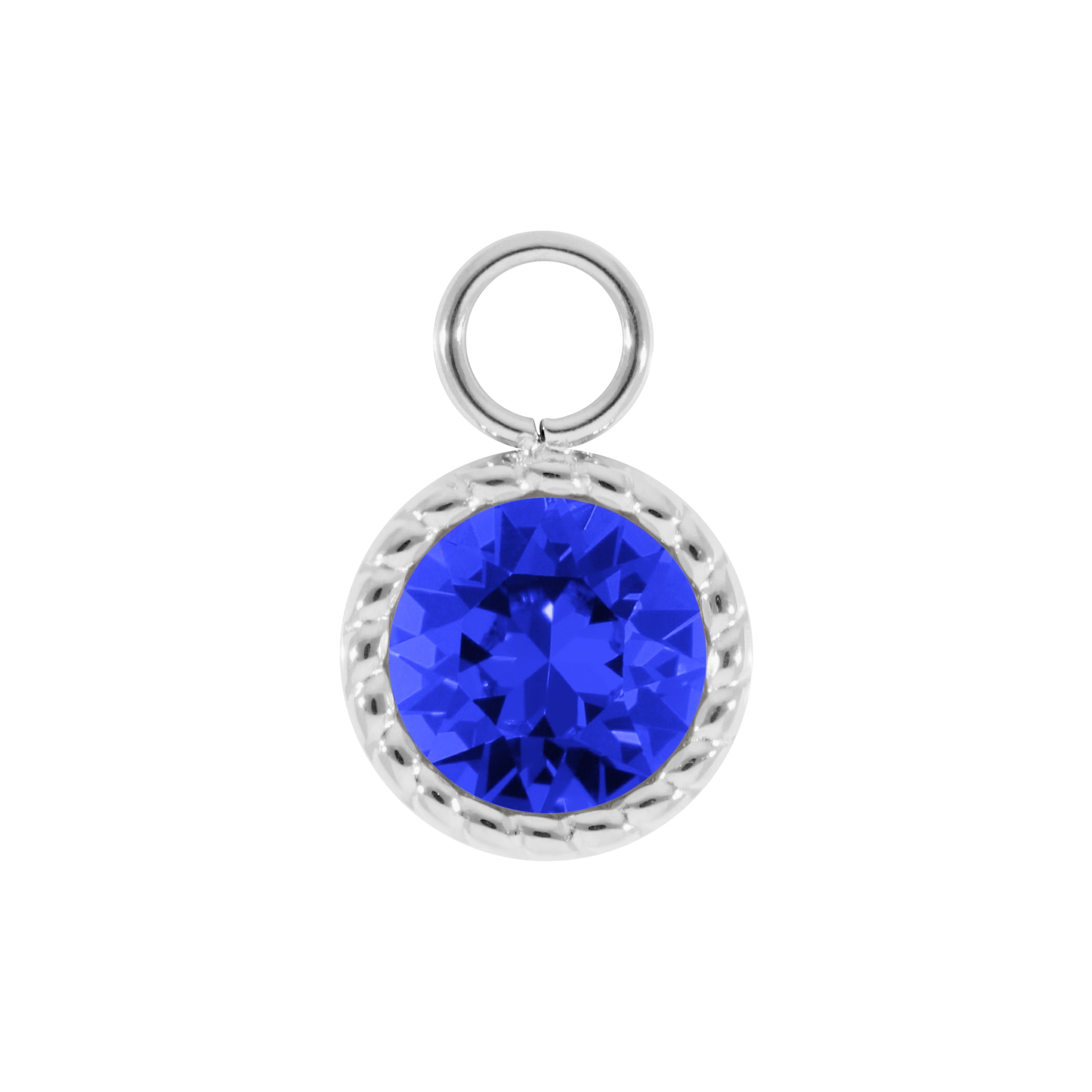 Bocconi Charm 0.43" - Silver ReCreated Dark Sapphire