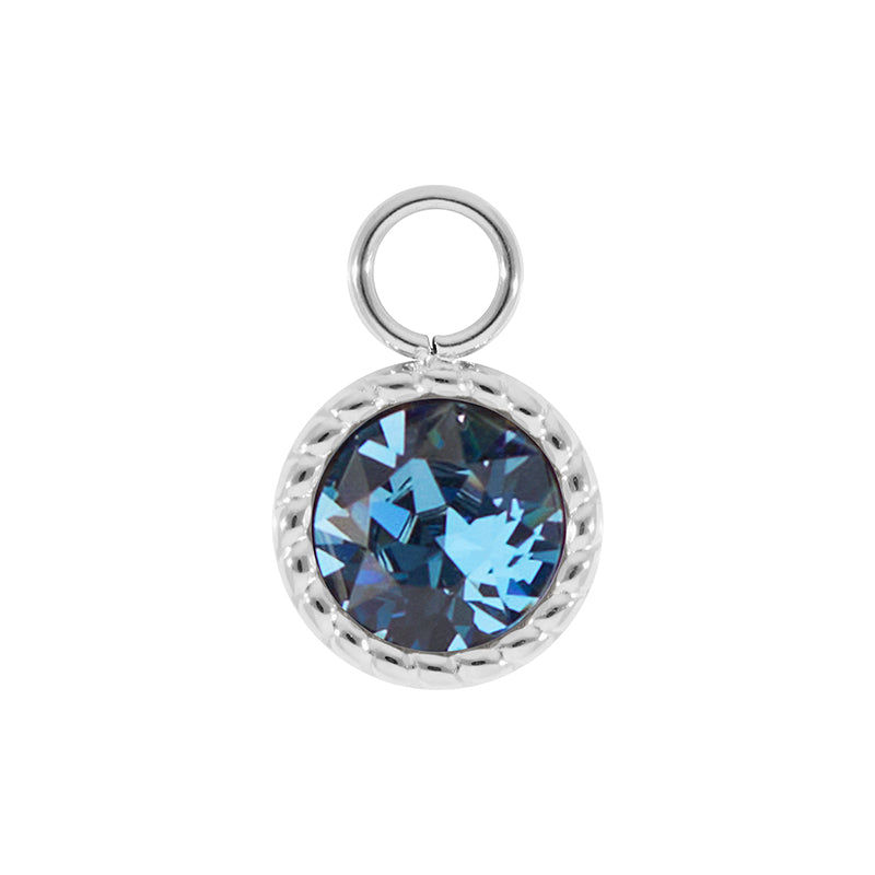 Bocconi Charm 0.43" - Silver Denim Blue
