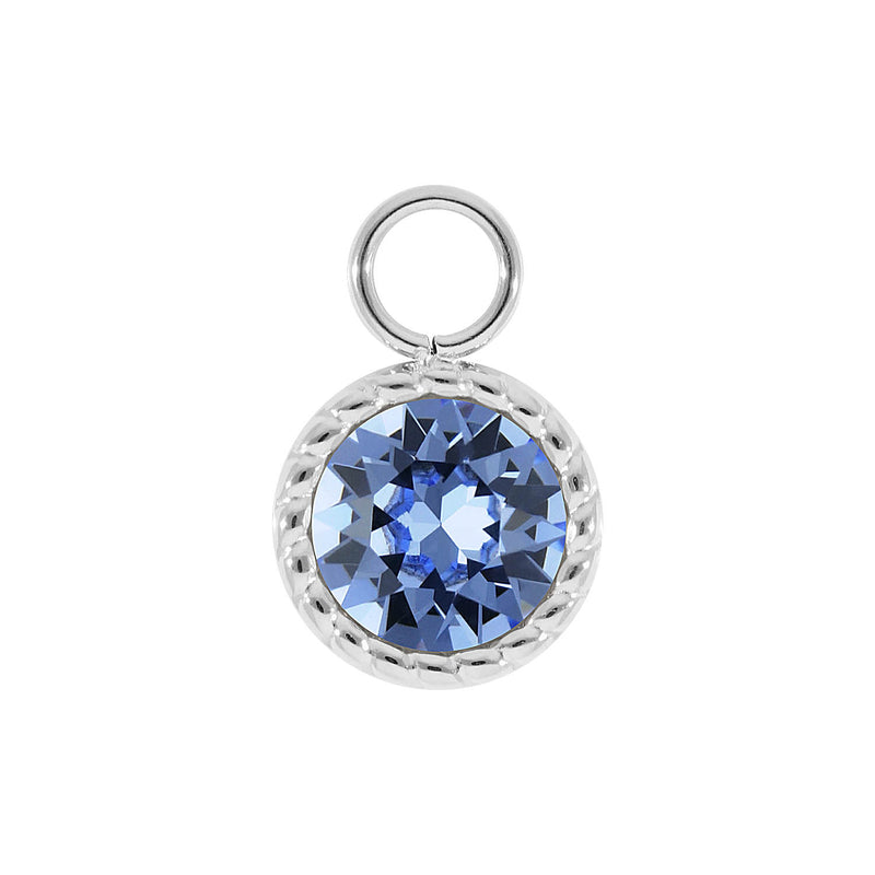Bocconi Charm 0.43" - Silver light sapphire