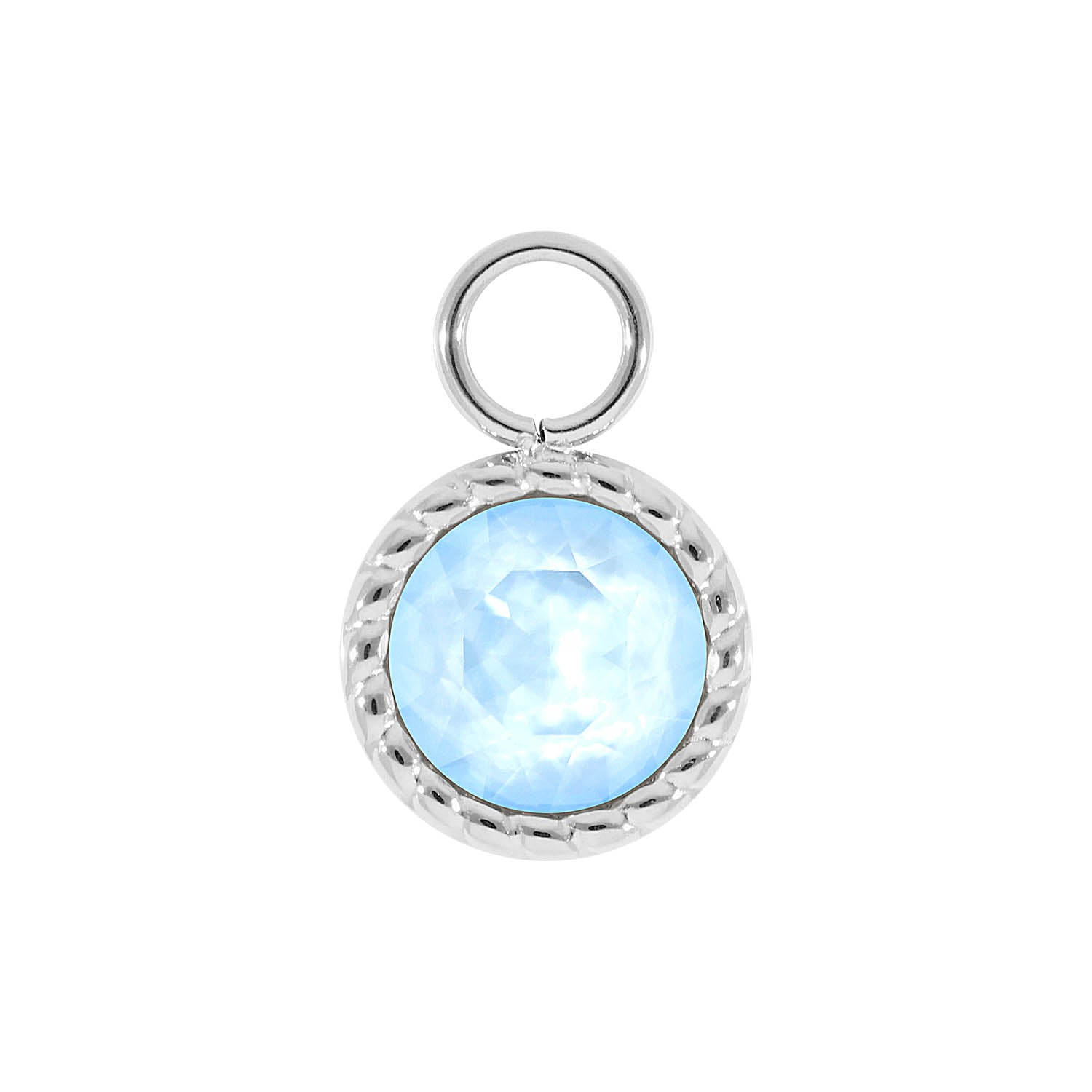 Bocconi Charm 0.43" - Silver crystal sky ignite