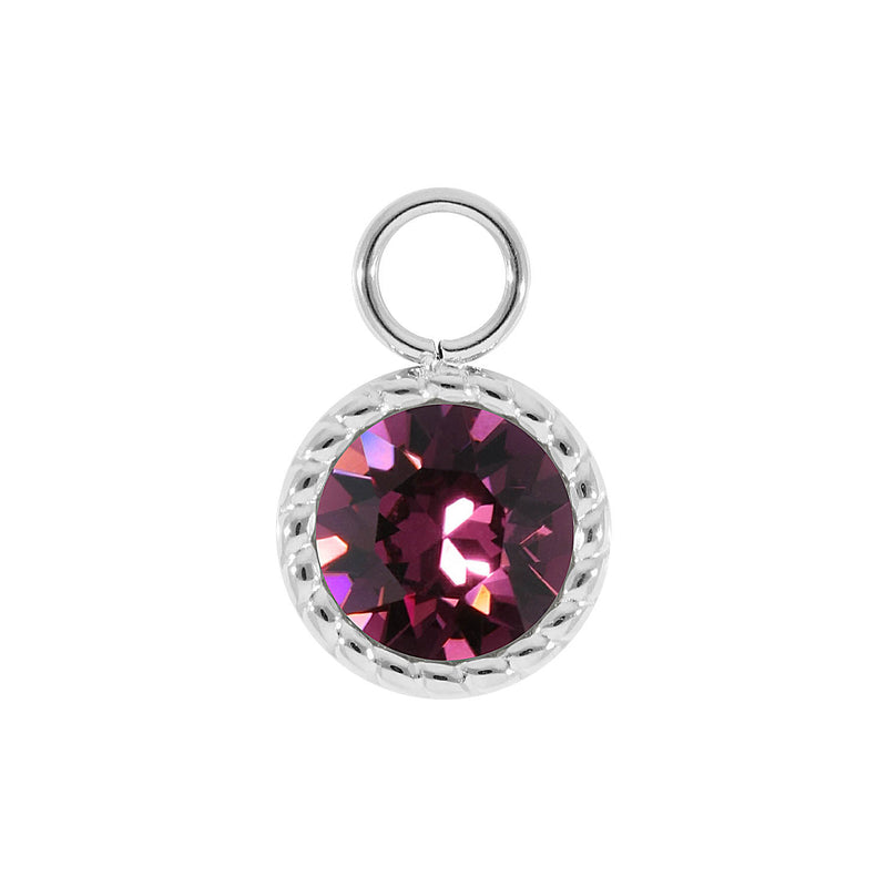 Bocconi Charm 0.43" - Silver amethyst