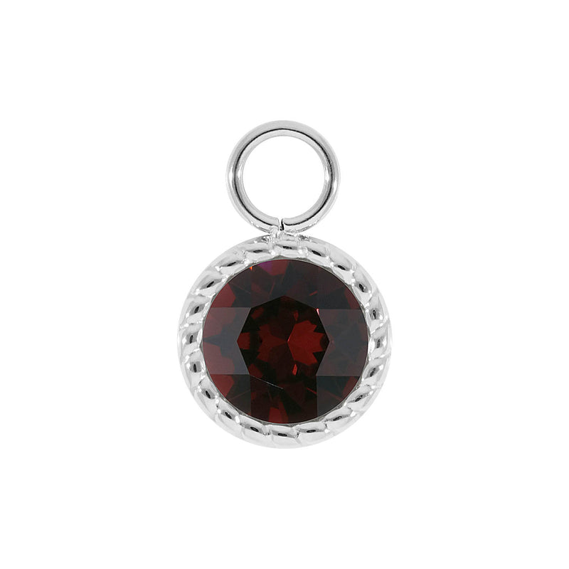 Bocconi Charm 0.43" - Silver Burgundy