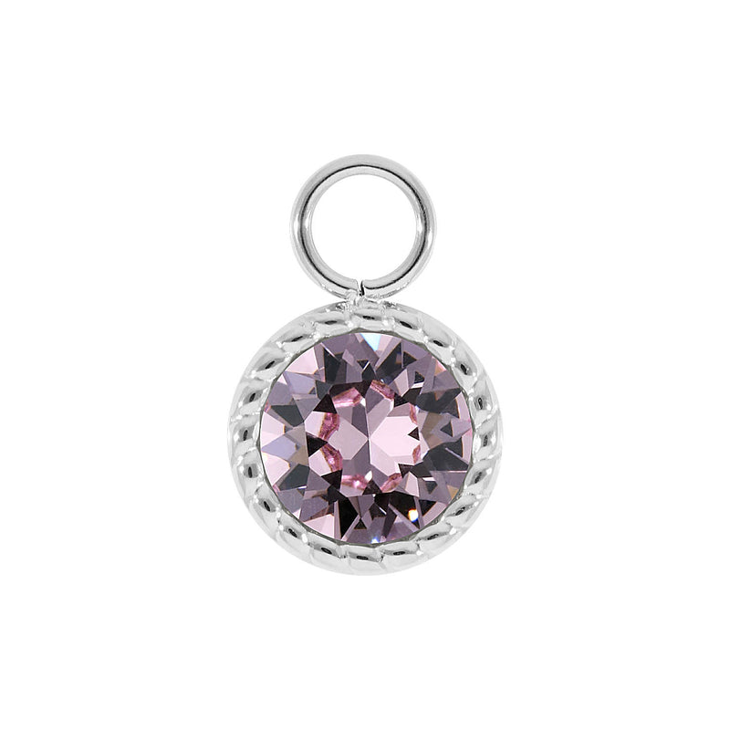 Bocconi Charm 0.43" - Silver light amethyst