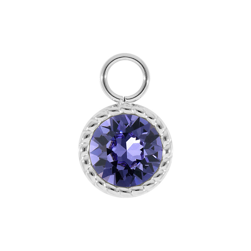 Bocconi Charm 0.43" - Silver tanzanite