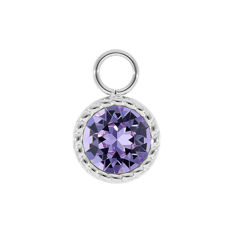Bocconi Charm 0.43" - Silver Violet