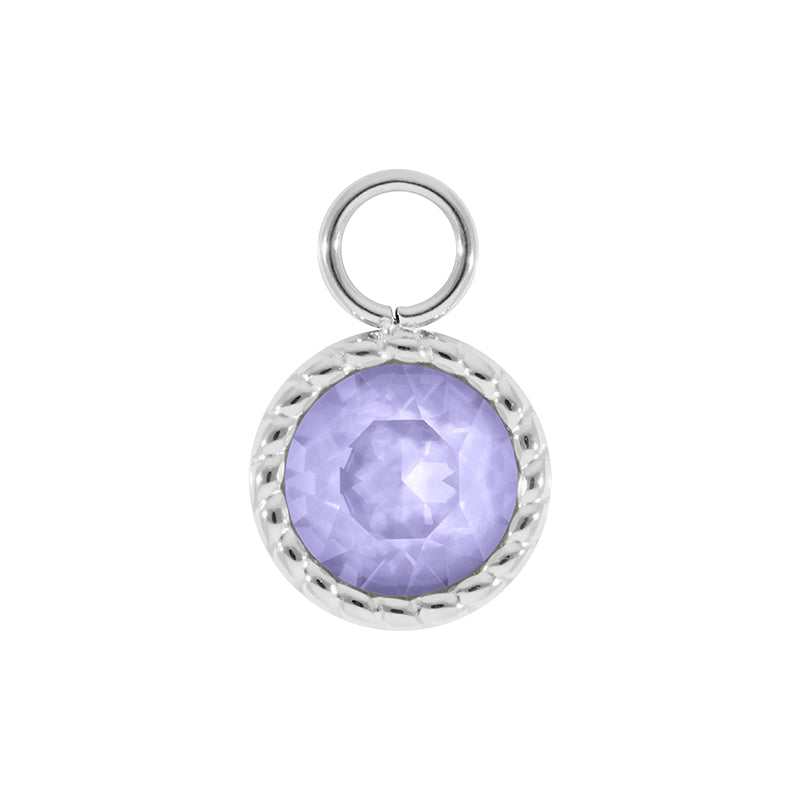 Bocconi Charm 0.43" - Silver Crystal Purple Ignite