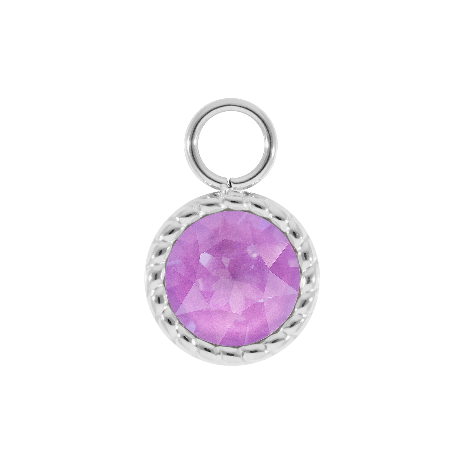 Bocconi Charm 0.43" - Silver Crystal Electric Violet Ignite