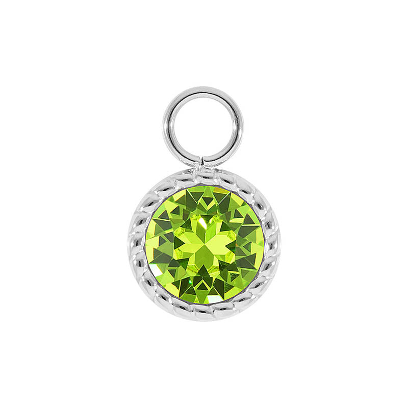 Bocconi Charm 0.43" - Silver Citrus Green