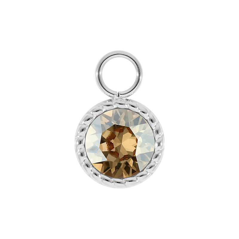 Bocconi Charm 0.43" - Silver golden shadow