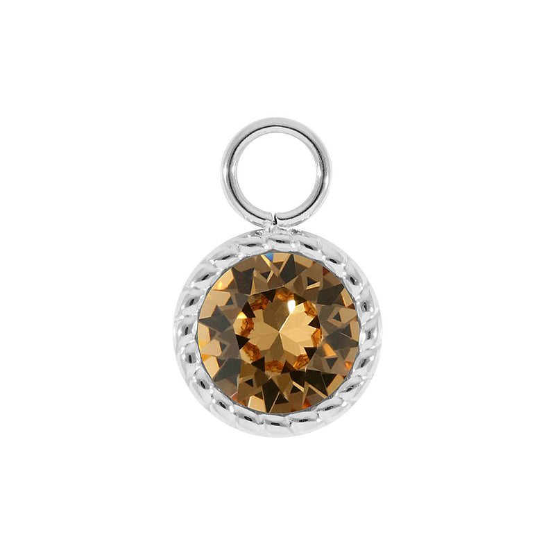 Bocconi Charm 0.43" - Silver light colorado topaz
