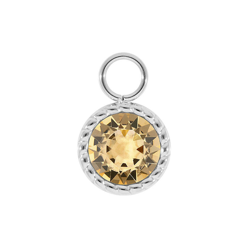 Bocconi Charm 0.43" - Silver light colorado topaz ignite