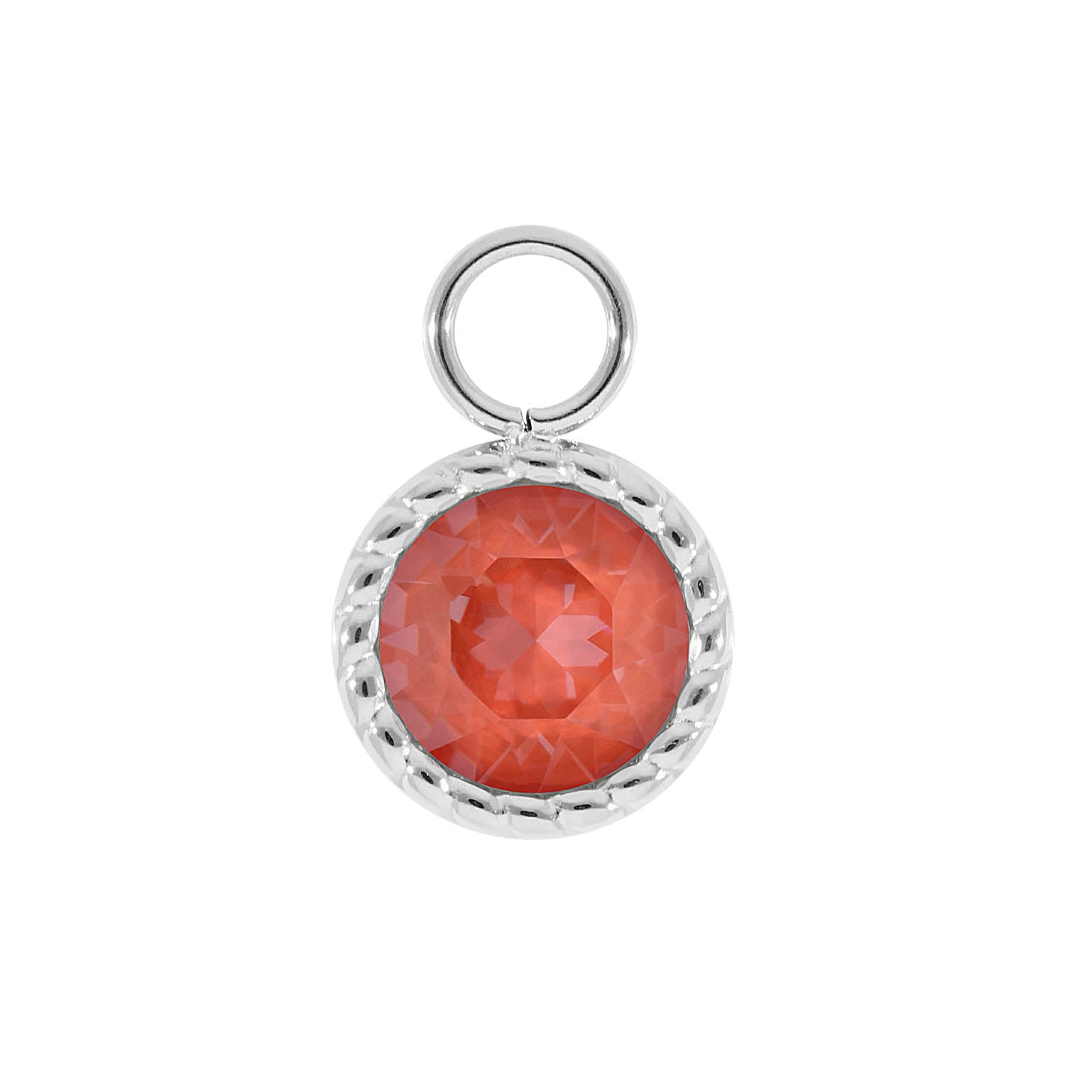 Bocconi Charm 0.43" - Silver crystal maroon ignite