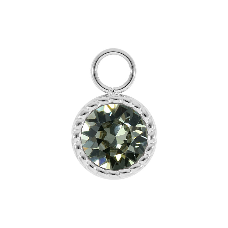 Bocconi Charm 0.43" - Silver black diamond
