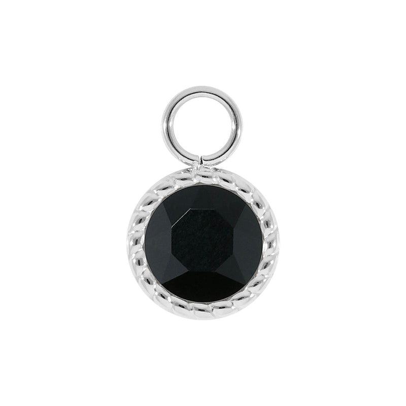 Bocconi Charm 0.43" - Silver jet
