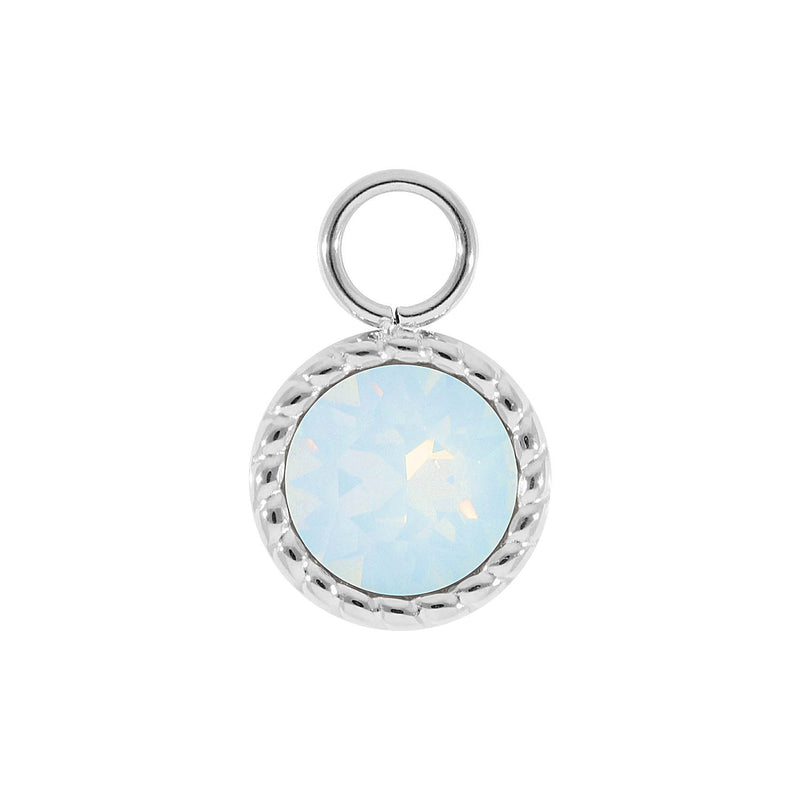 Bocconi Charm 0.43" - Silver white opal