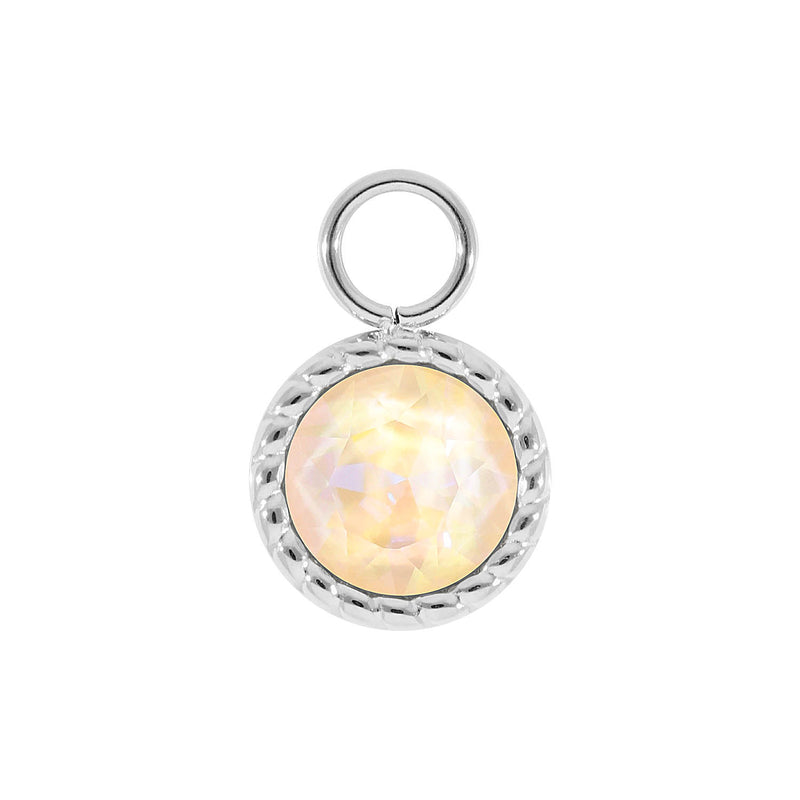 Bocconi Charm 0.43" - Silver ivory cream delite
