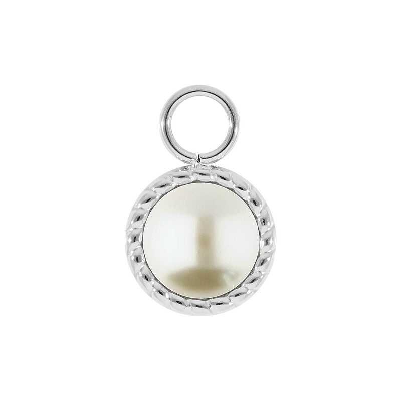 Bocconi Charm 0.43" - Silver cream pearl