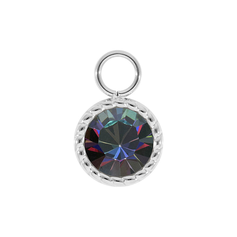 Bocconi Charm 0.43" - Silver Crystal Vitrail Medium
