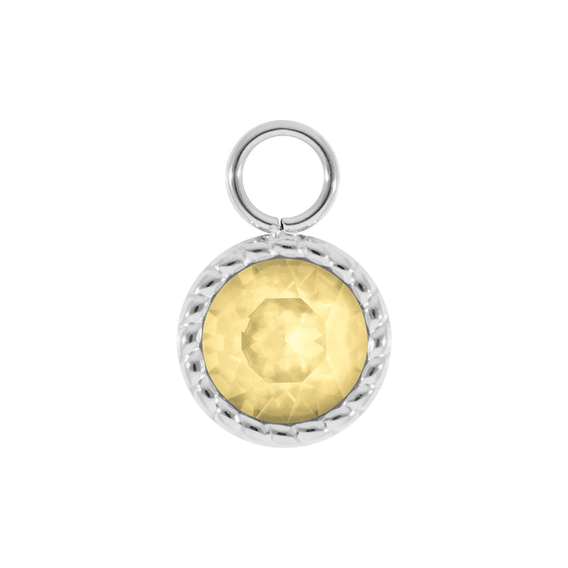 Bocconi Charm 0.43" - Silver Recreated Dark Jonquil