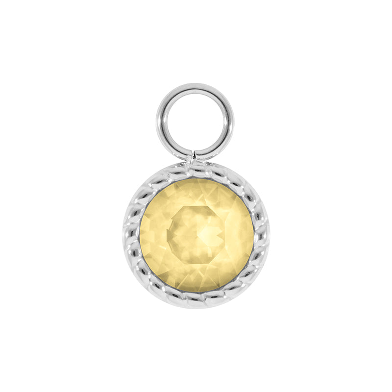 Bocconi Charm 0.43" - Silver Recreated Dark Jonquil