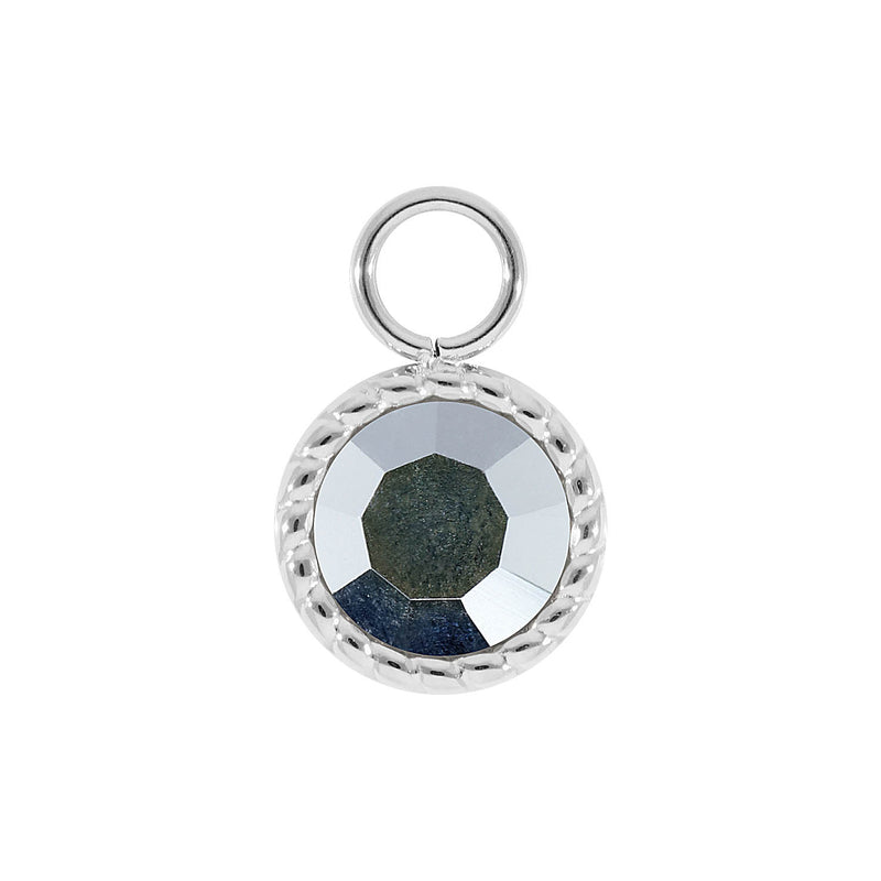 Bocconi Charm 0.43" - Silver crystal labrador