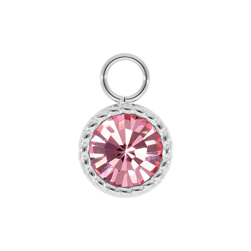 Bocconi Charm 0.43" - Silver Light Rose