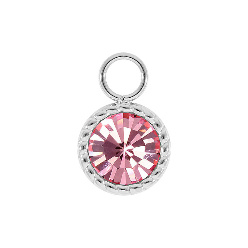 Bocconi Charm 0.43" - Silver Light Rose